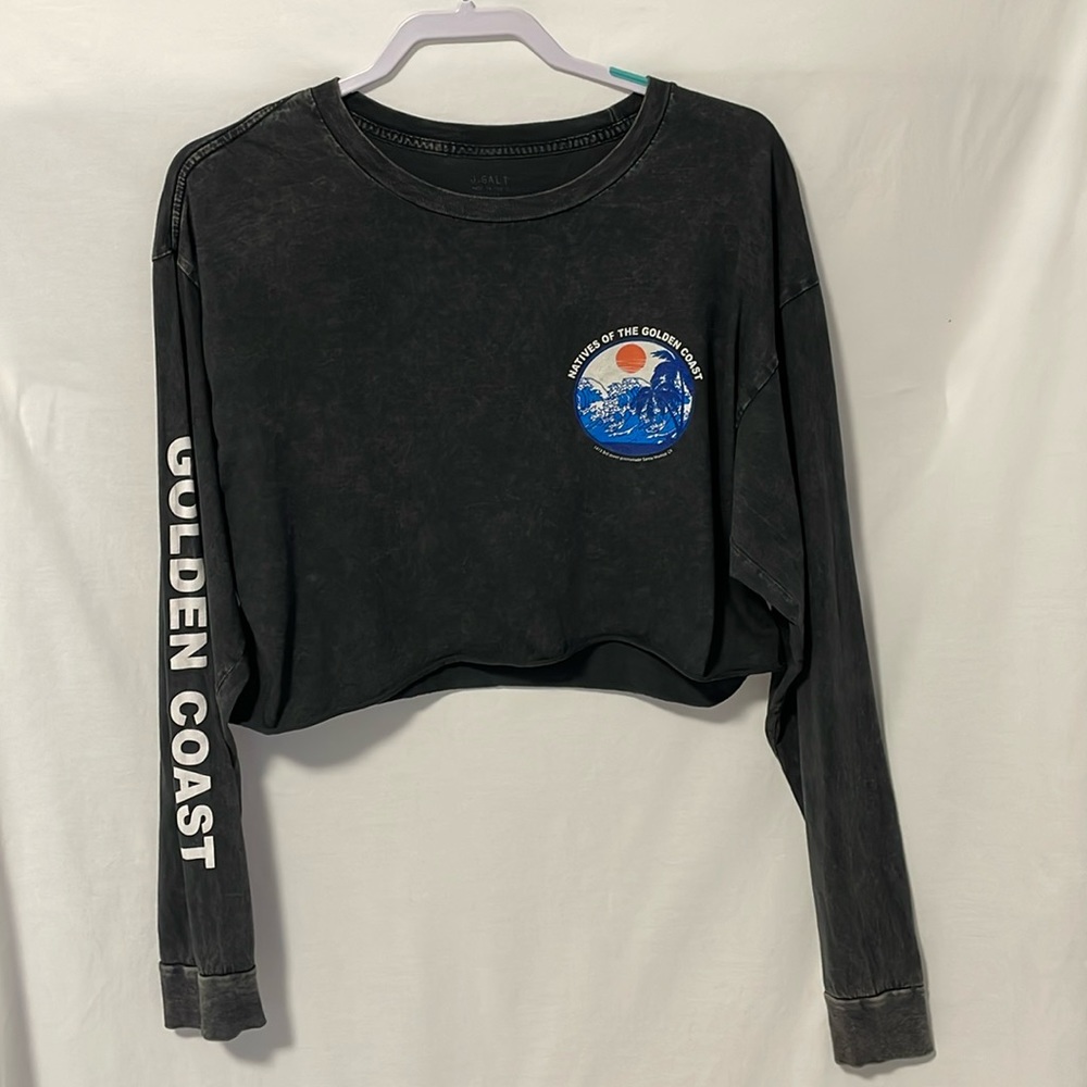 Pacsun John Galt Golden Coast oversized long sleeve crop top